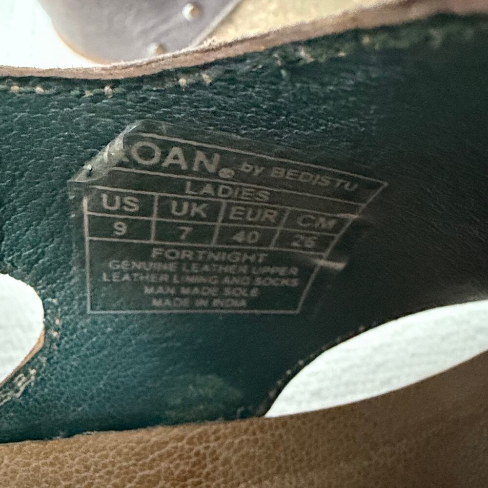 Roan by Bed Stu Fortnite Wedge Sandals Womens Size 9 Studded Brown Leather - Picture 9 of 12